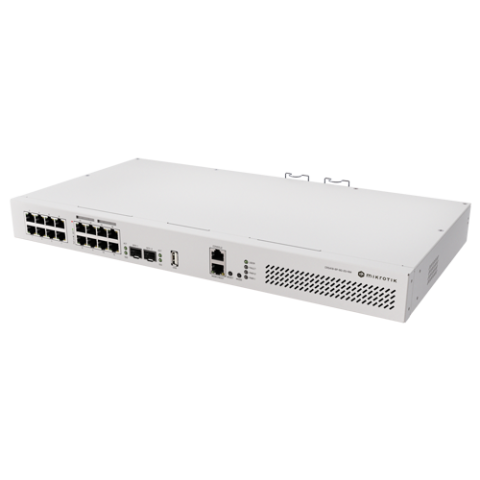 Switch 8 x RJ45 Gigabit PoE af/at, 10 x RJ45 Gigabit, 2 x SFP+ 10G, NAND, 1U - MikroTik CRS418-8P-8G-2S+RM [1]