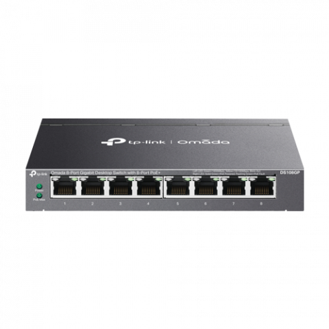 Switch-uri PoE - Switch 8 x RJ45 Gigabit PoE, Buget PoE 65W, Unanaged - TP-Link Omada DS108GP