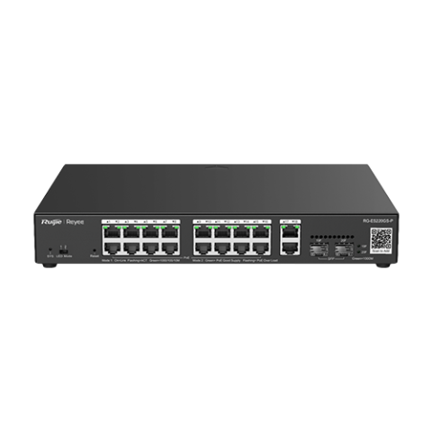 Retelistica - Switch L2, 16 x RJ45 1G PoE, 2 x SFP 1G, 2 x RJ45 1G, Cloud Management - Ruijie Reyee RG-ES220GS-LP