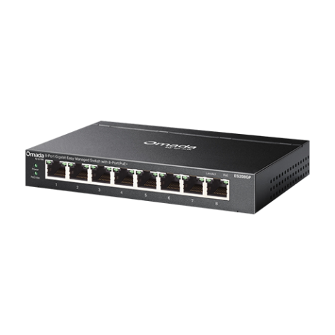 Retelistica - Switch L2, 8 x RJ45 1G PoE, Buget PoE 64W, Easy Managed - TP-Link Omada ES208GP