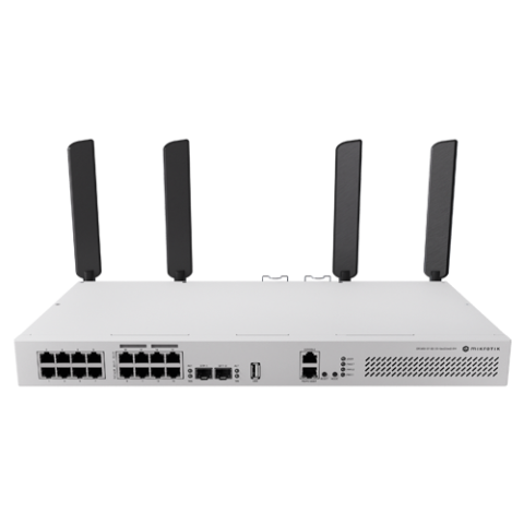 Switch L3, Wi-Fi 6 Dual-Band, 8 x RJ45 1G PoE, 8 x RJ45 1G, 2 x SFP+ 10G, 2 x AC, 1U - MikroTik CRS418-8P-8G-2S+5axQ2axQ-RM [1]