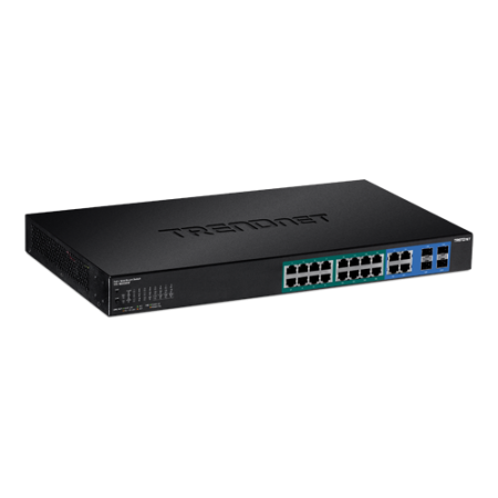Switch-uri PoE - Switch Web Smart, 16 x Gigabit PoE+, 4 x Gigabit/SFP, putere 370W - TRENDnet TPE-1620WSF