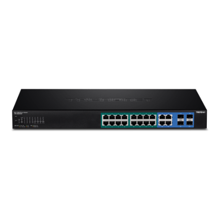 Switch Web Smart, 16 x Gigabit PoE+, 4 x Gigabit/SFP, putere 370W - TRENDnet TPE-1620WSF [1]