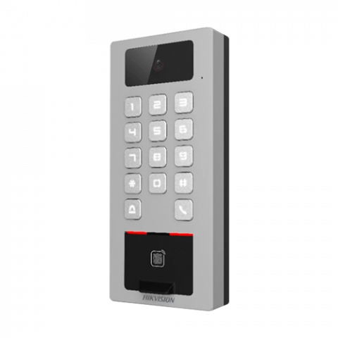 Terminal control acces si interfon cu camera, tastatura, card, Bluetooth, Wi-Fi, Alarma - HIKVISION DS-K1T502DBFWX-C [1]