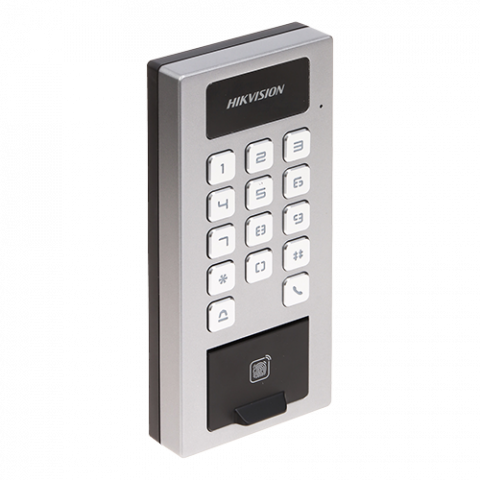 Controlere stand-alone - Terminal control acces si interfon cu tastatura, cititor card, amprenta, BT, Wi-Fi - HIKVISION DS-K1T502DBFWX