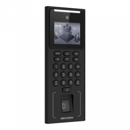 Terminale control acces Web Management - Terminal standalone control acces cu Recunoastere faciala, Amprenta, Card M1 si PIN, camera 2MP, ecran LCD 2.4 inch - HIKVISION DS-K1T321MFWX