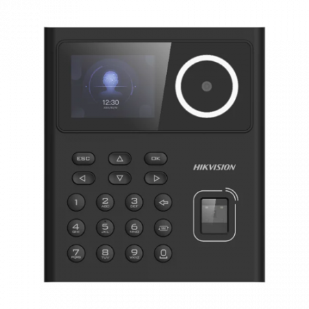 Terminale control acces Web Management - Terminal standalone control acces cu Recunoastere faciala, Amprenta, Card MIFARE si PIN, camera 2MP, ecran LCD color 2.4 inch - HIKVISION DS-K1T320MFWX