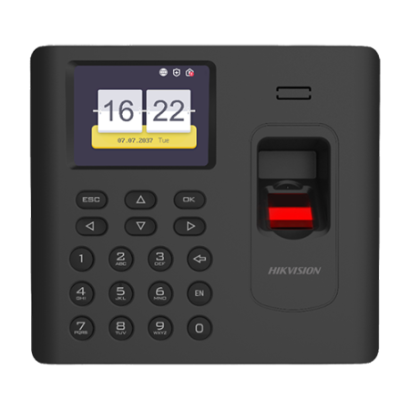 Control acces - Terminal standalone IP de pontaj cu cititor Amprenta, Card Mifare, Wi-Fi - HIKVISION DS-K1A802AMF-B