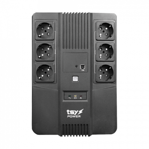 Accesorii Supraveghere - UPS TSY Power, 600VA/360W, LED, line interactive, 6 x Schuko TSY-D-0K6-LED