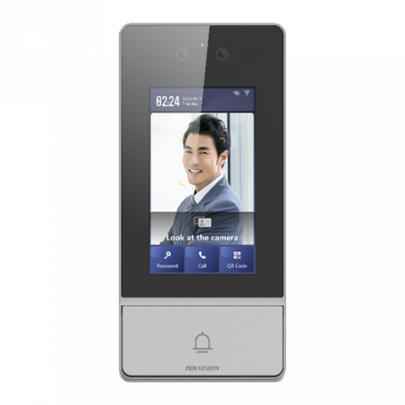 Panouri exterioare - Videointerfon TCP/IP, 4.3' touch screen, camera 2x2MP, recunoastere faciala/Card/PIN/QR, PoE, IK08 - HIKVISION DS-KV9503-WBE1