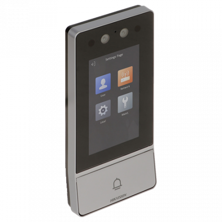 Videointerfon TCP/IP, 4.3' touch screen, camera 2x2MP, recunoastere faciala/Card/PIN/QR, PoE, IK08 - HIKVISION DS-KV9503-WBE1 [1]