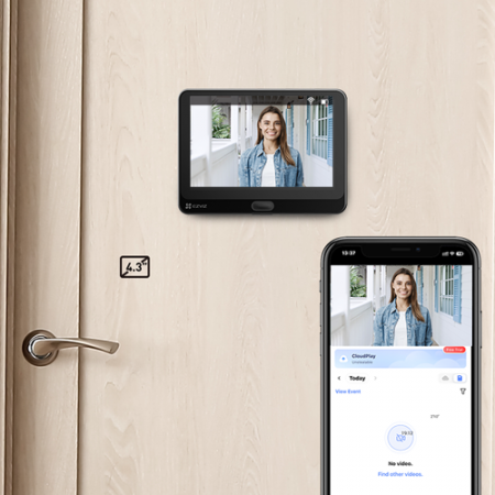 Vizor electronic smart EZVIZ, Wi-Fi, FullHD 1080P, monitor 4.3 inch, acumulator 4600mAh, senzor miscare PIR, slot SDcard CS-HP4(2WPFBS) [2]