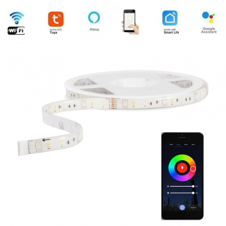 Surse de iluminat - Banda LED 5m RGB Smart-Wifi-Tuya-Bluetooth