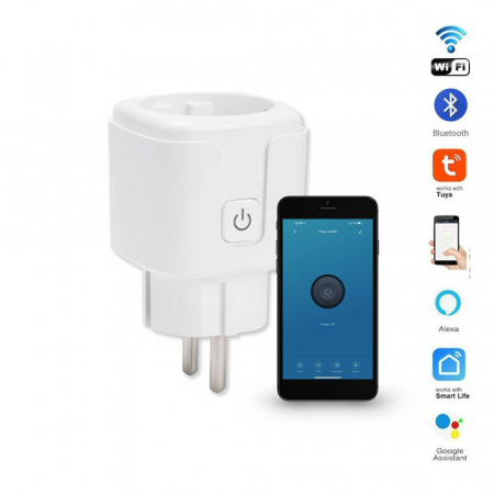 Electrice si iluminat - Priză Schuko 16A Smart-Wifi-Tuya-Bluetooth