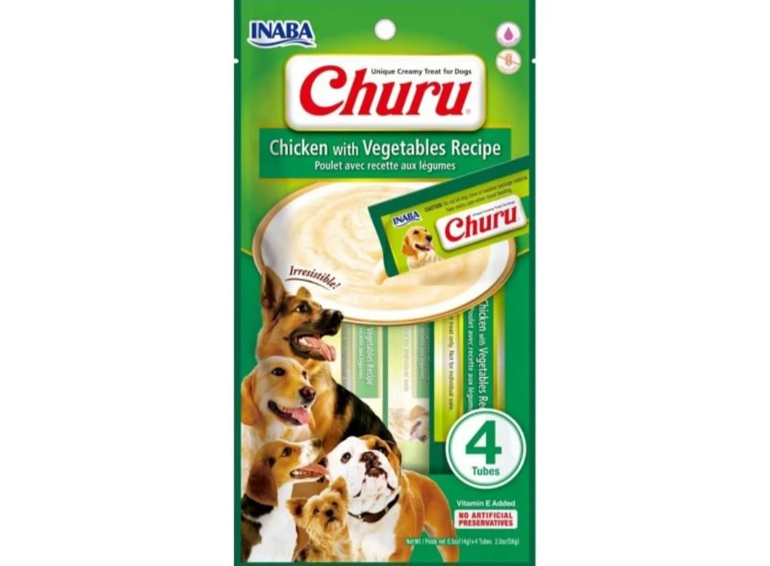 EUD615 Churu Recompense Cremoase pentru caini cu Pui si Legume [1]