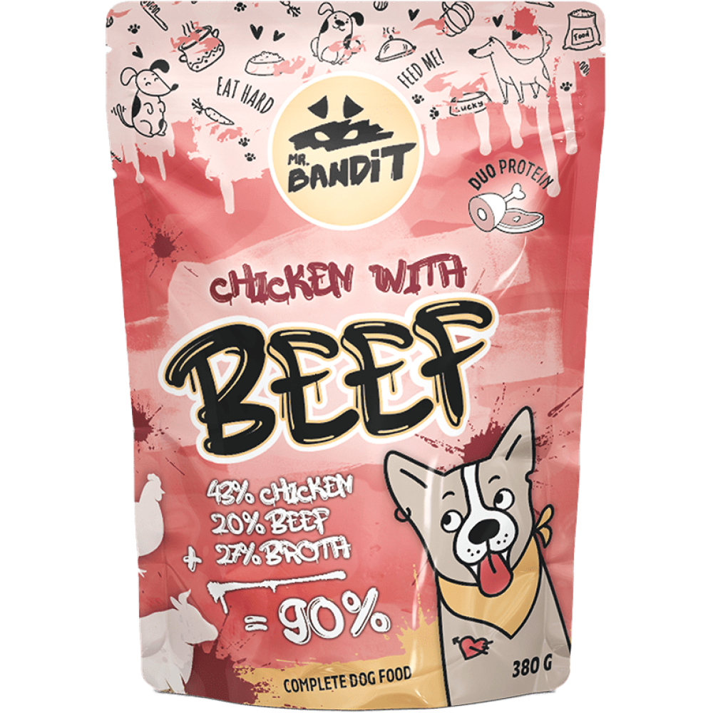 Hrana umeda pentru caini Mr. Bandit - Pui si Vita [2]