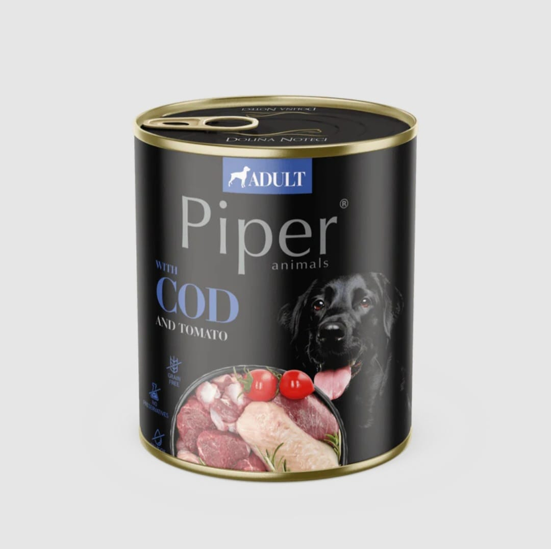Hrana umeda pentru caini Piper Cod si Rosii 800g [1]