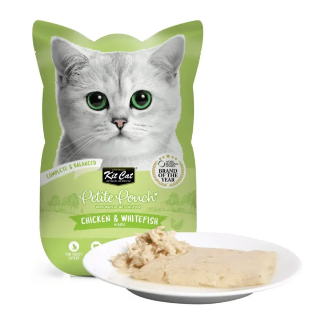 Hrana Umeda pentru pisici Kit Cat Petite Pouch Pui&Peste Alb70g [1]