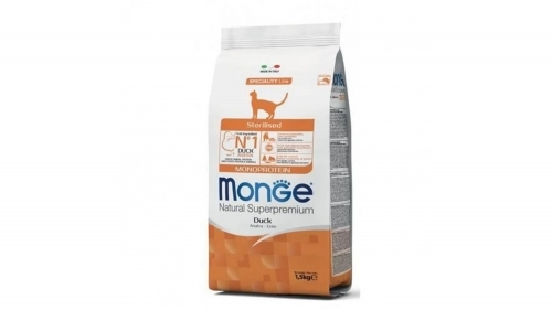 Monge Natural Monoprotein, Pisici Sterilizate, rata, 1.5 kg [1]