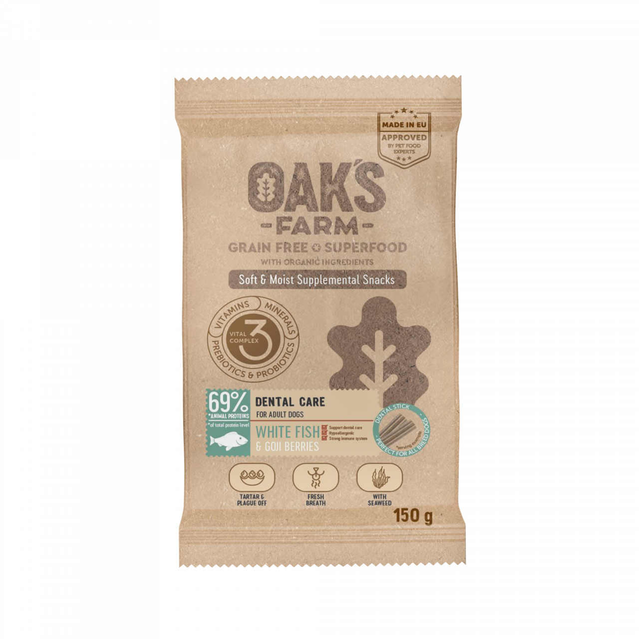 Oaks Farm Dental 150g Peste Alb [1]