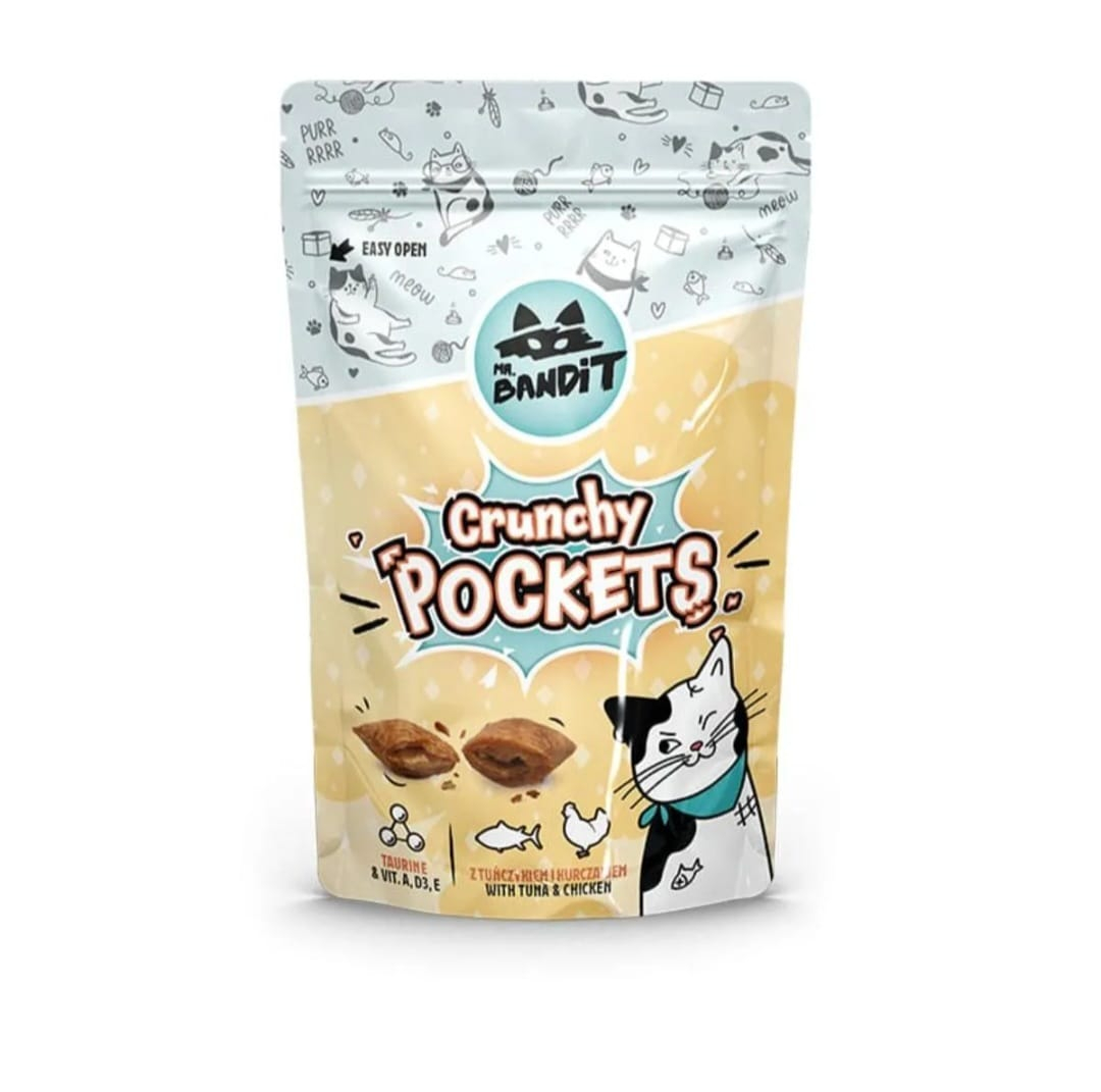 Recompense pentru pisici Mr. Bandit Crunchy Pockets - Ton&Pui 40g [1]