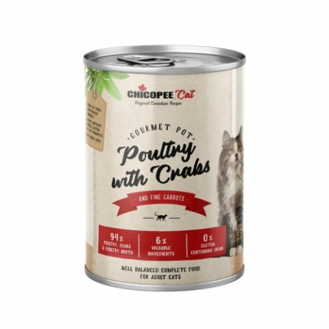 Hrana umeda - Chicopee Cat Pui si Crabi 400g