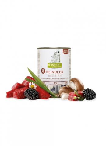 Hrana umeda - Conserva Isegrim Dog Adult - Reindeer 400 gr
