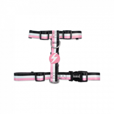 Lese, Zgarzi & Hamuri - Dashi Ham Stripes3 Pink&Black Back Harness