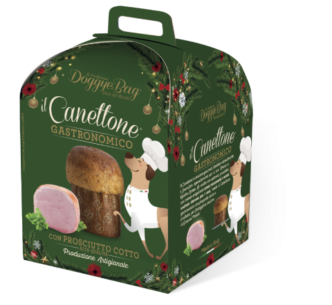 Caini - Doggyebag Canettone Gastronomic cu Prosciutto Cotto 125 Gr