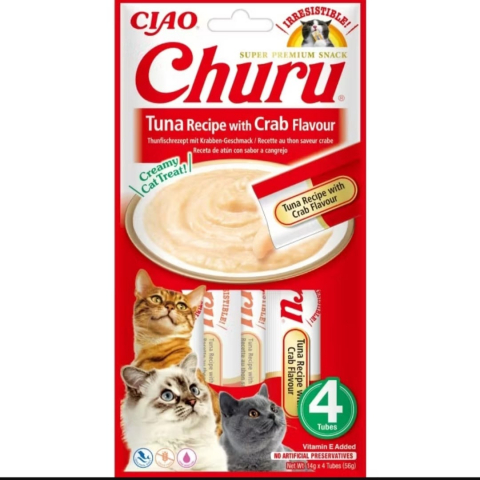 Recompense pisici - EU114 Churu Recompensa Cremoasa Reteta Ton cu aroma de crab