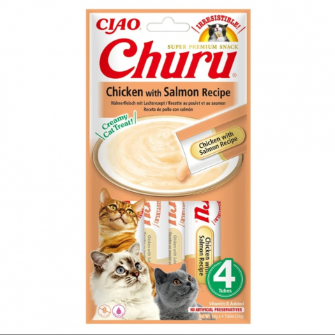 Recompense pisici - EU116 Churu Recompensa Cremoasa Reteta Pui cu Somon