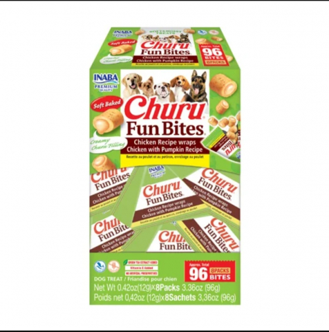Recompense caini - EUD742 Churu Dog Fun Bites Recompense pentru Caini cu Pui si Dovleac