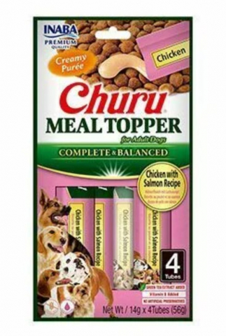 Recompense caini - EUD902 Churu Meal Topper Recompense Cremoase pentru Caini Reteta cu Pui si Somon 4 buc
