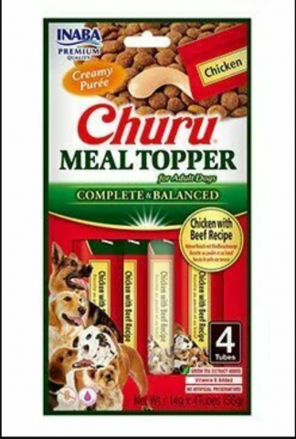 Recompense caini - EUD904 Churu Meal Topper Recompense Cremoase pentru Caini Reteta cu Pui si Vita 4 buc