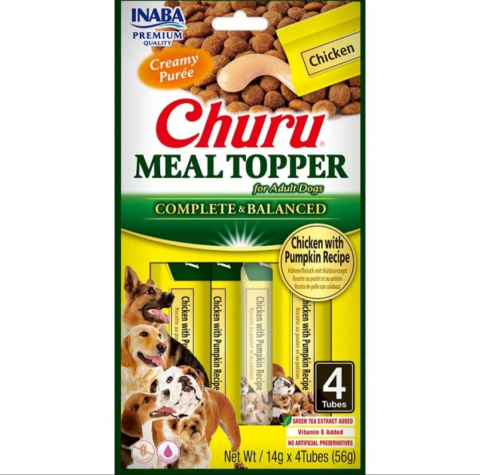 Recompense caini - EUD905 Churu Meal Topper Recompense Cremoase pentru Caini Reteta cu Pui si Dovleac 4 buc