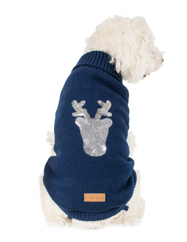 Hainute - Farm Company Courmayeur Pulover Ren - Albastru
