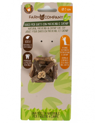 Pisici - G-MIX234 Farm Company Jucarie Pisica Matatabi cu minge din catnip 5 cm