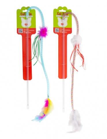 Pisici - G-MIX259 Farm Company Undita pentru pisici cu pene colorate 40cm