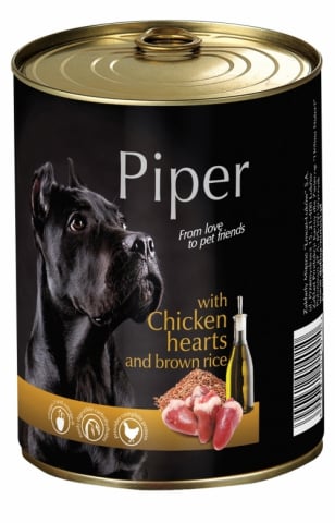 Hrana umeda - Hrana umeda pentru caini Piper Adult, Inimi de pui si Orez brun