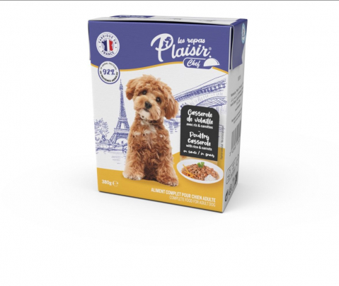 Hrana umeda - Hrana umeda pentru caini Plaisir - pasare, orez si morcovi 380g