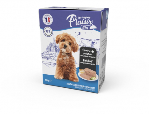 Hrana umeda - Hrana umeda pentru caini Plaisir - peste, paste si dovlecei 380g
