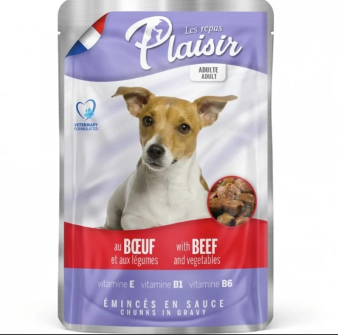 Hrana umeda - Hrana umeda pentru caini Plaisir - vita si legume 100g