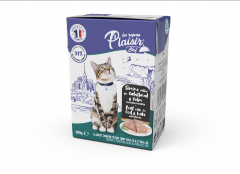 Hrana umeda - Hrana umeda pentru pisici adulte&sterilizate Plaisir - cod, merluciu si creveti 190g