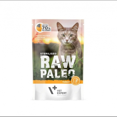 Hrana umeda - Hrana umeda pisici Raw Paleo Sterilizat Curcan 100g