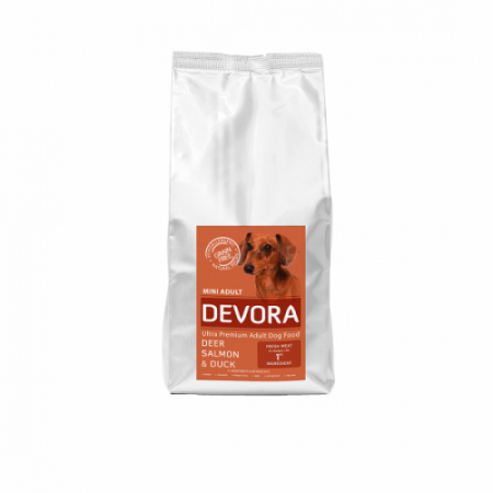 Devora - Hrana uscata pentru caini Devora Grain Free Mini Adult cu caprioara, somon si rata 7.5 kg