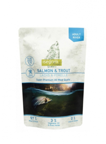 Hrana umeda - Isegrim Dog Adult River - Salmon & Trout 410 gr