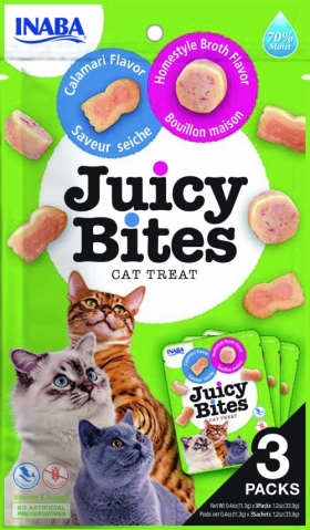 Recompense pisici - Juicy Bites Homestyle broth Flavour/Calamari Flavour