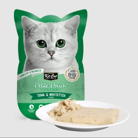 Hrana umeda - Hrana Umeda pentru pisici Kit Cat Petite Pouch 70g Ton&Peste Alb