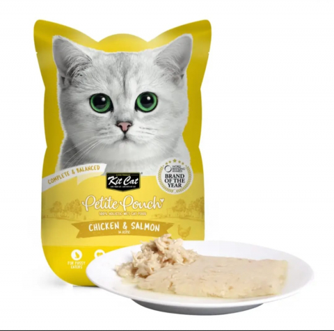 Pisici - Hrana Umeda pentru pisici Kit Cat Petite Pouch Pui&Somon 70g