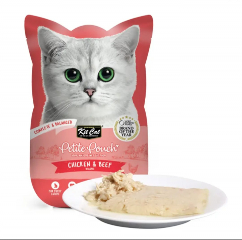 Hrana umeda - Hrana Umeda pentru pisici Kit Cat Petite Pouch Pui&Vita 70g